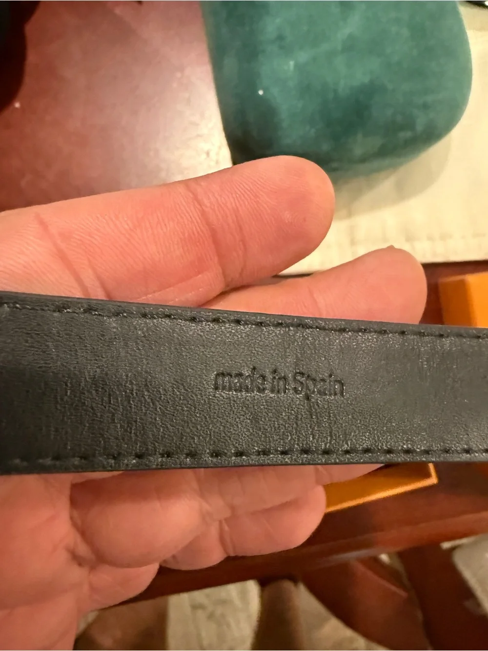Louis Vuitton Black Monogram Bracelet with Silver LV Hardware
